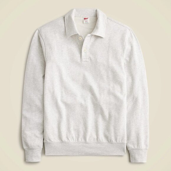 J. Crew Other - J. Crew Men's Relaxed Lightweight French Terry Polo Sweatshirt Grey Size M NWT